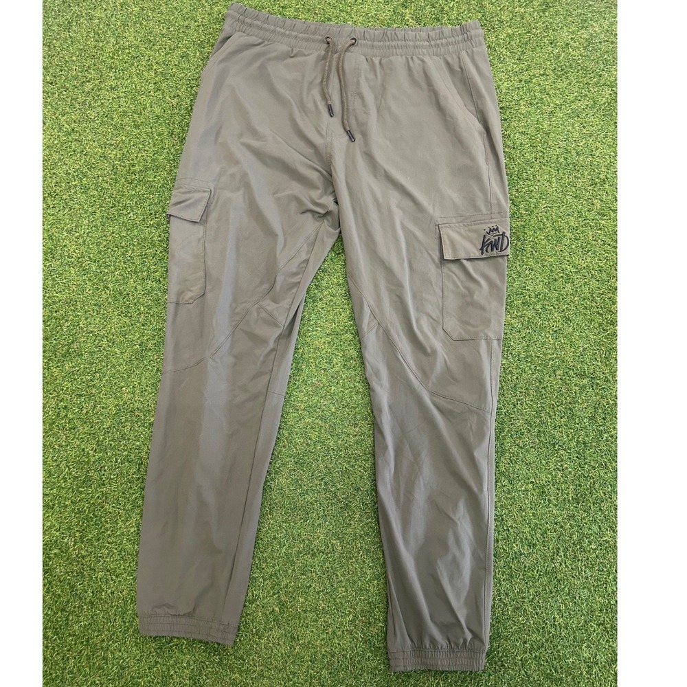 Kings Will Dream Mens XL Cargo Joggers Olive Green Elastic Waist KWD Pants